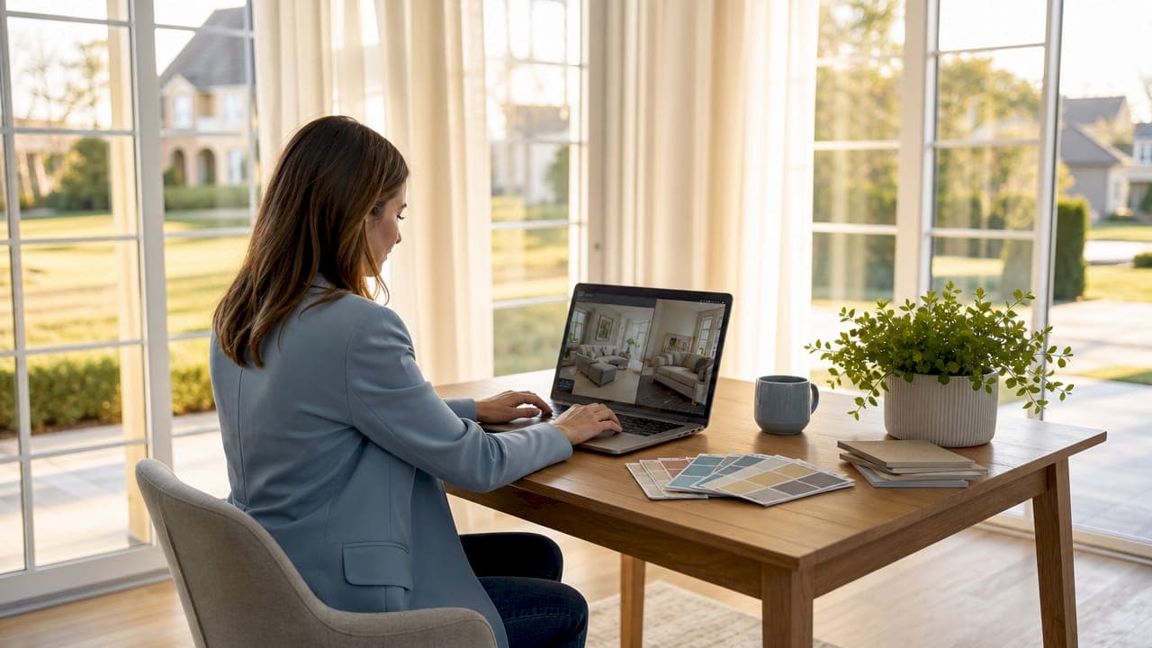 Agent creating virtual staging on desktop